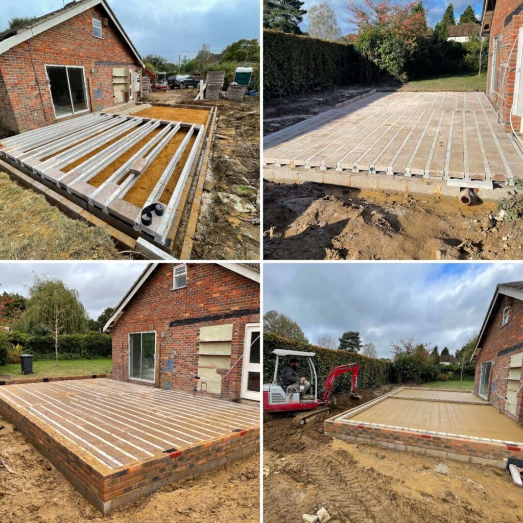 Beam and blockwork for a new build in Midhurst