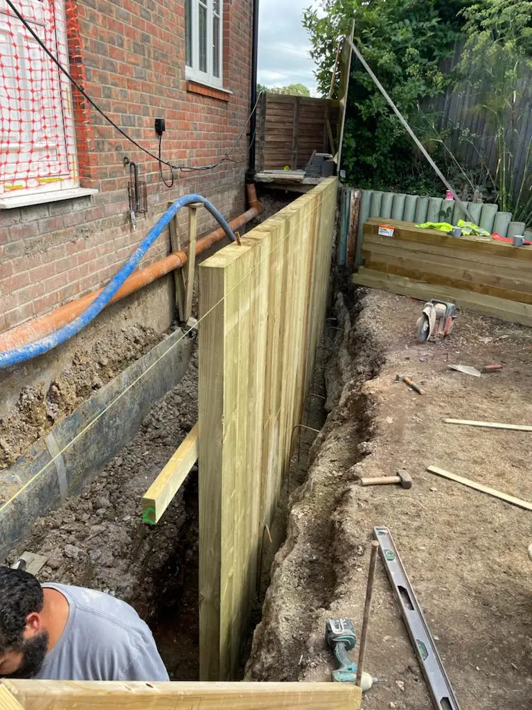 Chichester - reinstating retaining wall